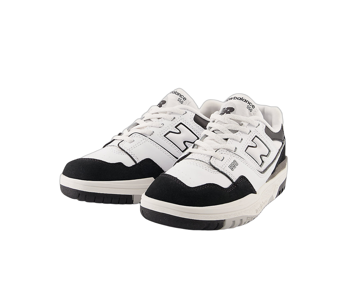 New Balance 550 Bungee Lace White Black Rain Cloud (PS)