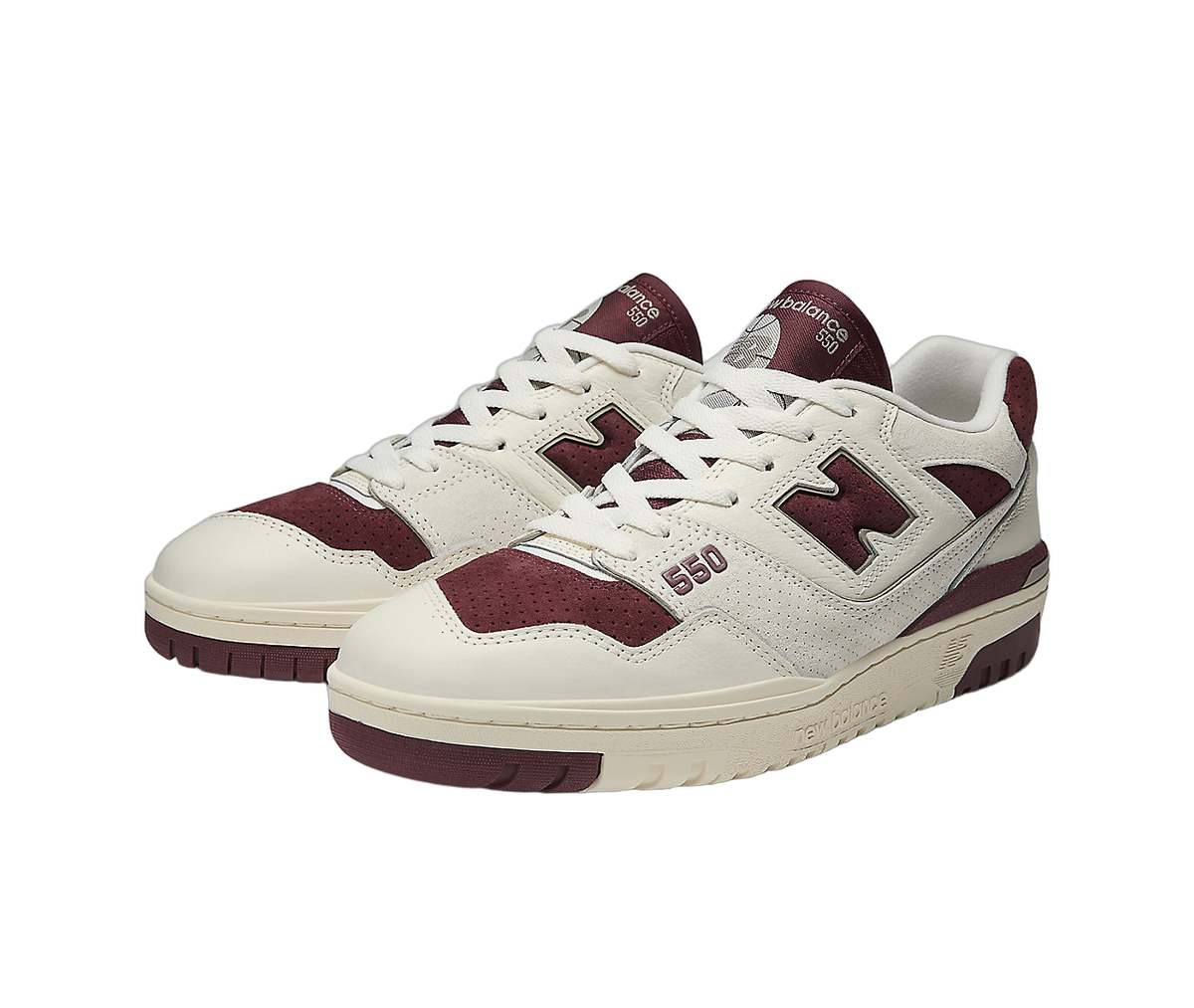 New Balance 550 Sea Salt Classic Crimson