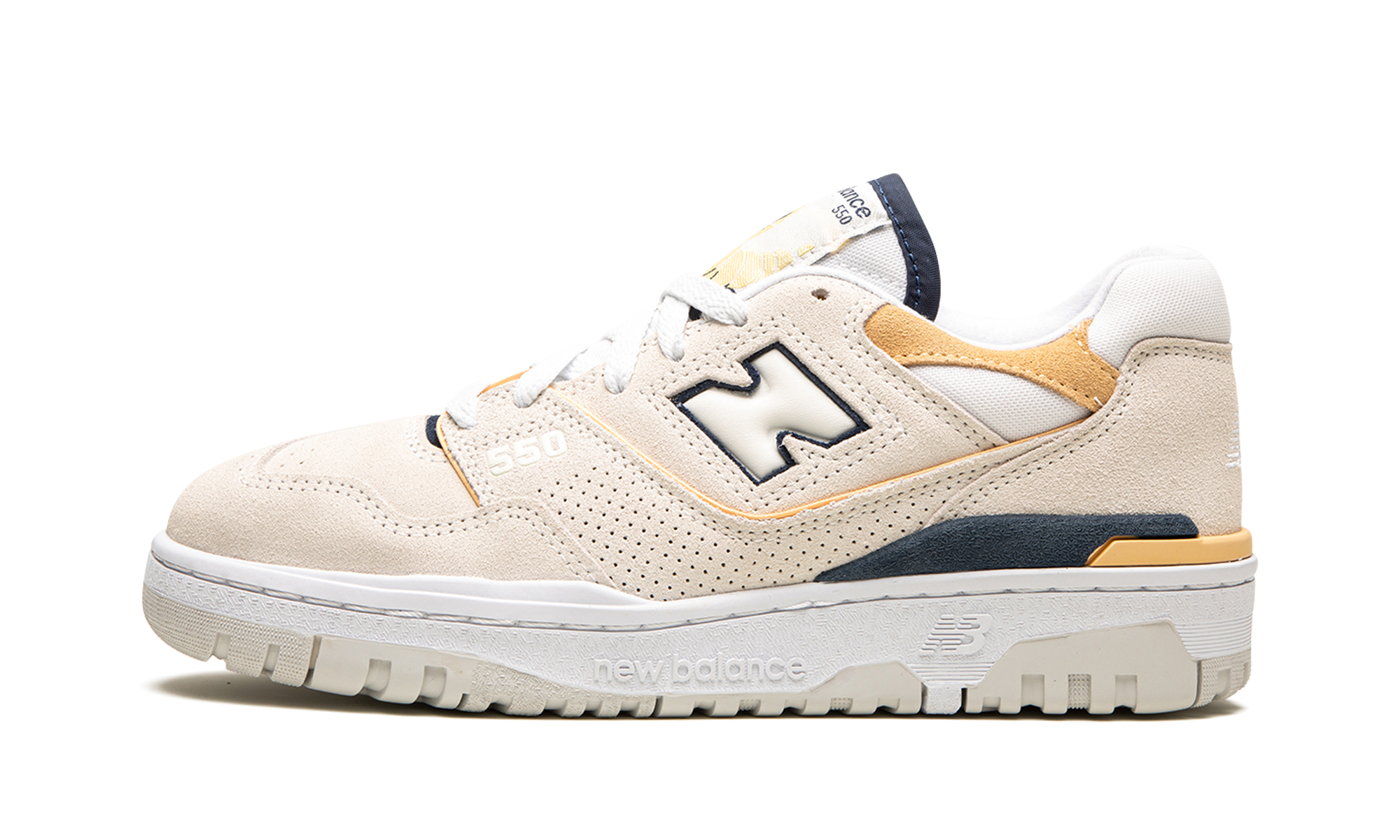 New Balance 550 Sea Salt Navy Raw Sugar