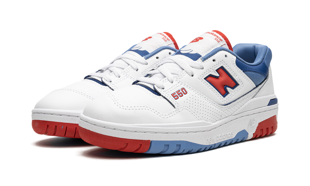 New Balance 550 White True Red Atlantic Blue