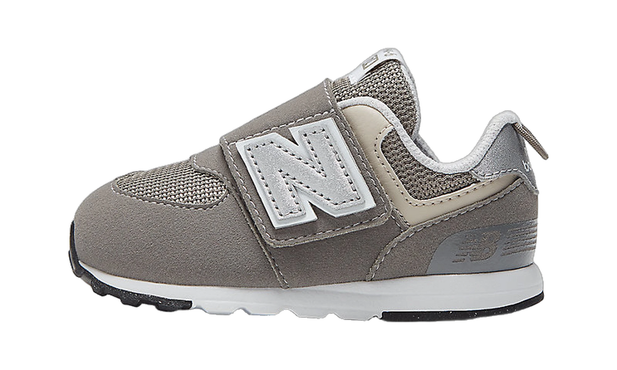 New Balance 574 Hook and Loop Rain Cloud Silver Metallic (TD)