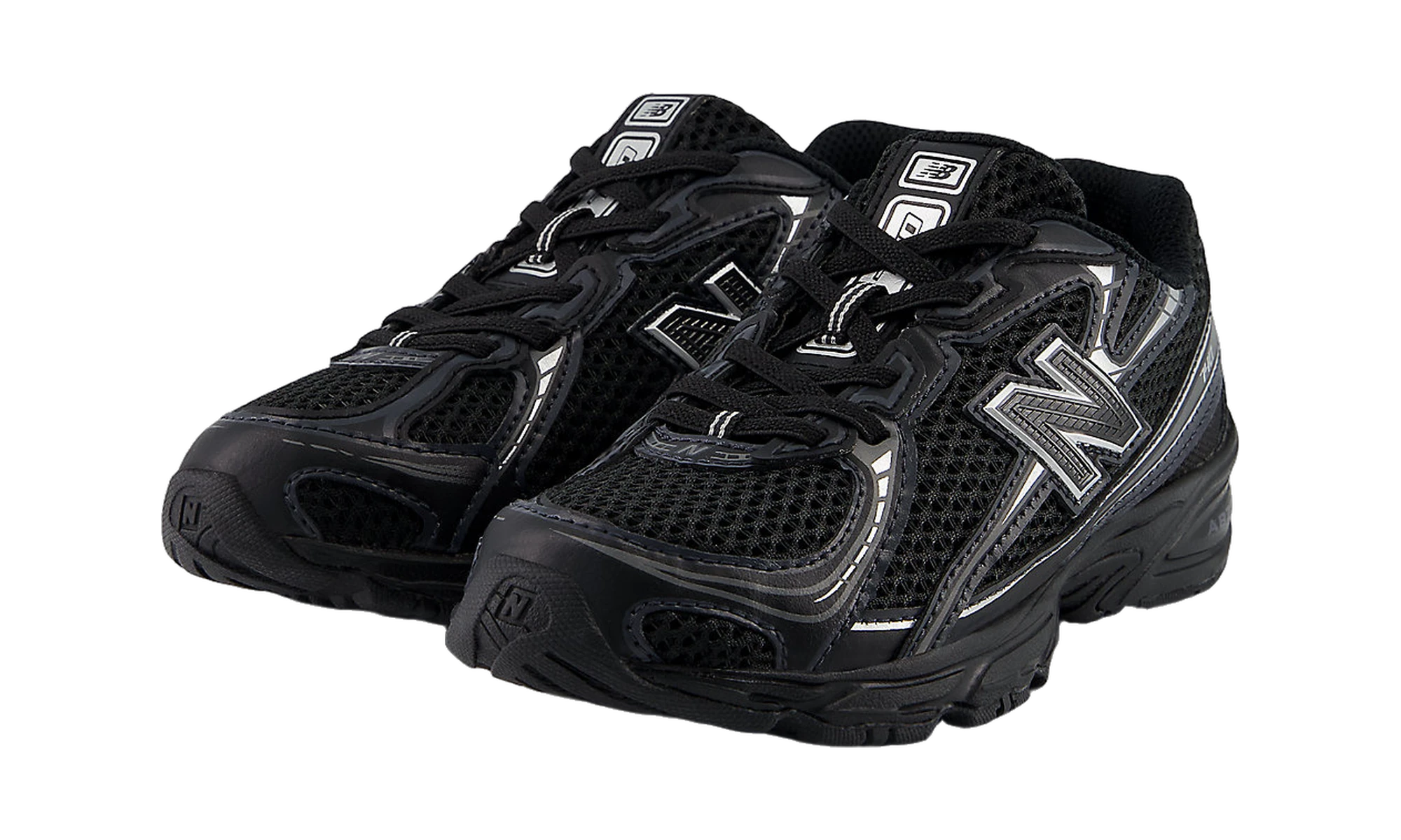 New Balance 740 Bungee Lace Black Grey Silver (PS)