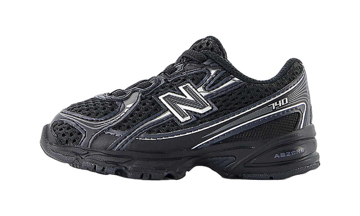 New Balance 740 Bungee Lace Black Silver Metallic (TD)