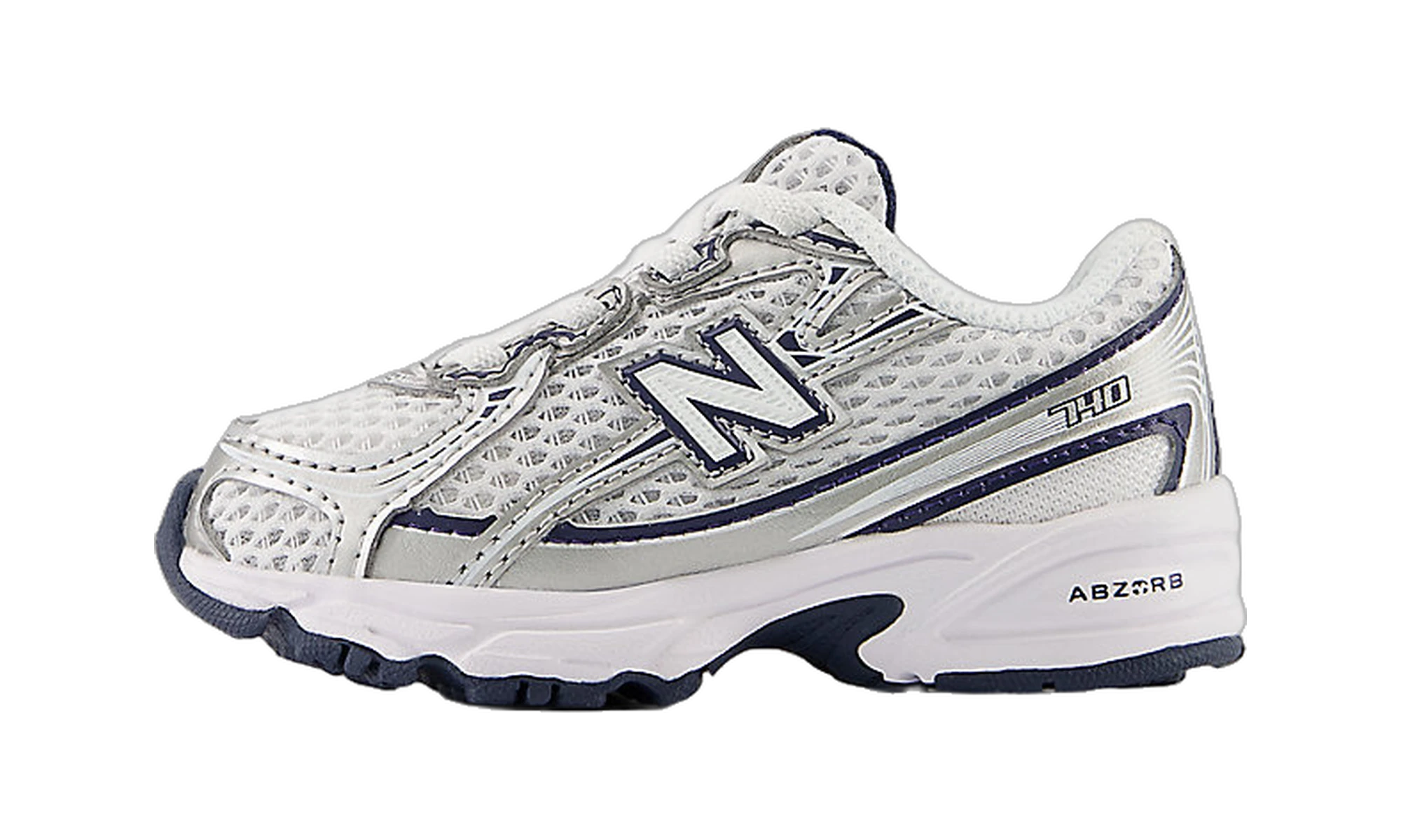 New Balance 740 Bungee Lace White Navy Silver (TD)