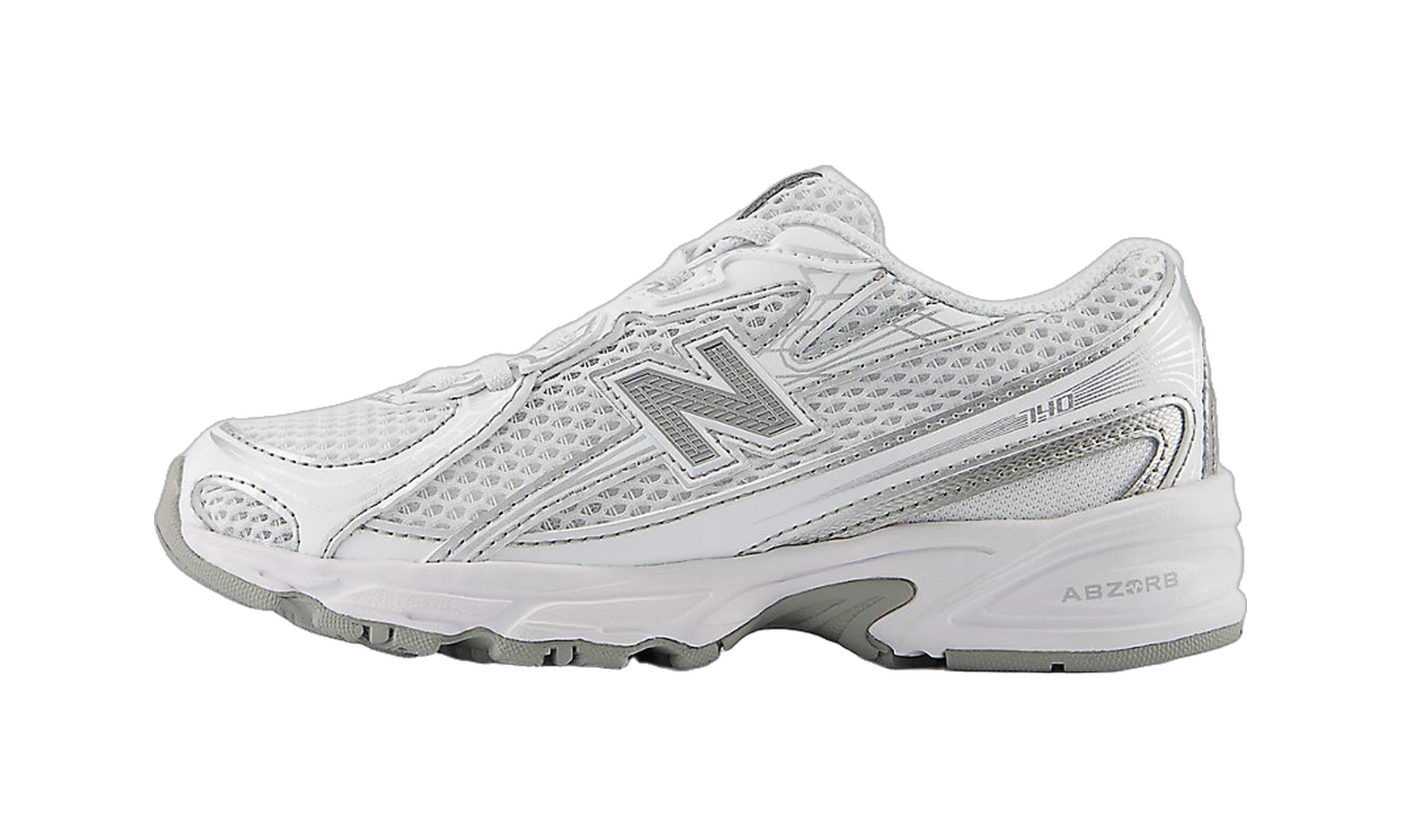New Balance 740 Bungee Lace White Silver Metallic (PS)