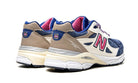 New Balance 990v3 MiUSA Kith Daytona (with Socks), Tan/Navy/Pink (M990KH3)