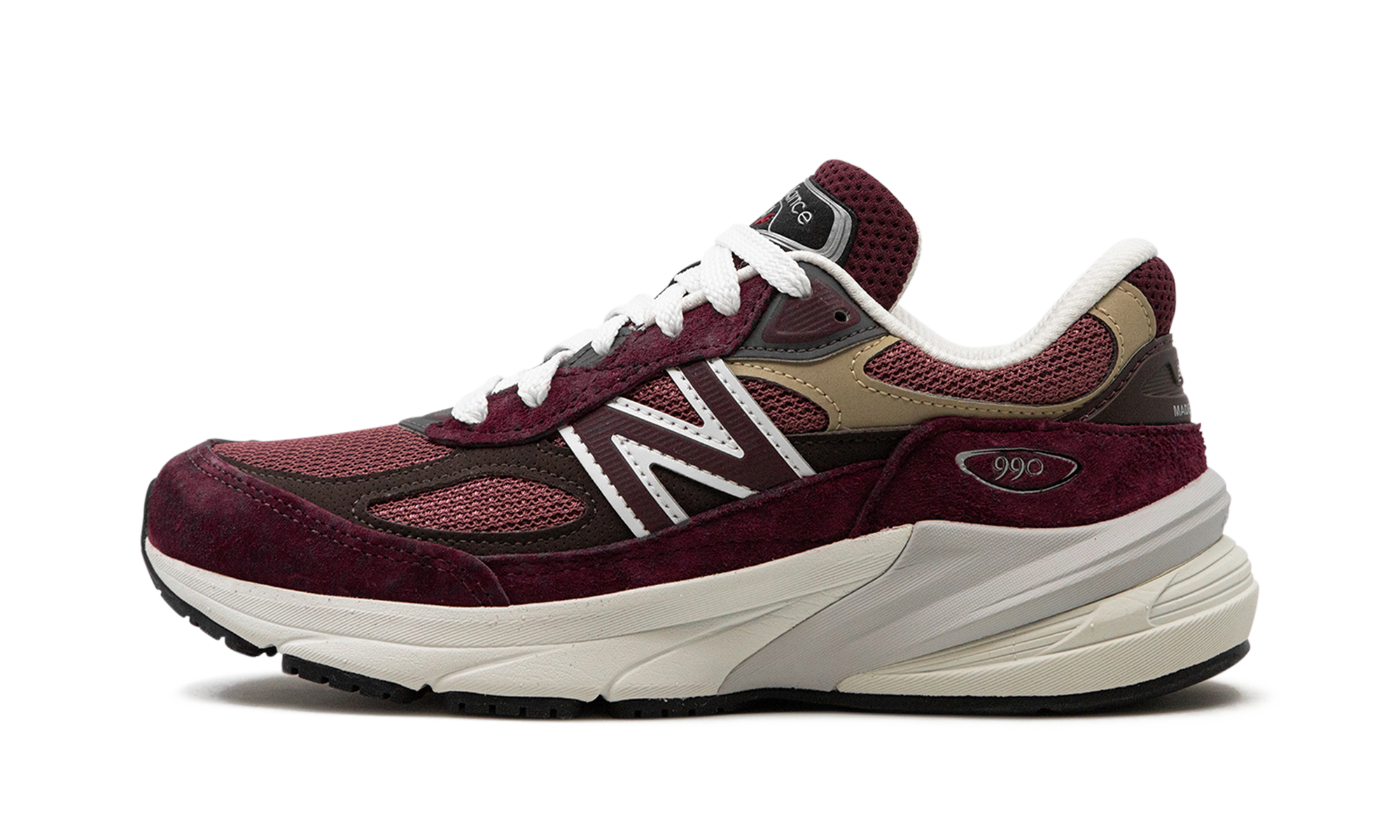 New Balance 990v6 MiUSA Teddy Santis Burgundy Tan