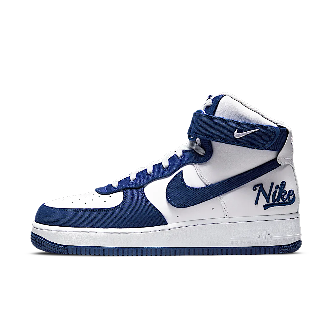 Nike Air Force 1 High EMB Dodgers, White/Royal (DC8168-100)