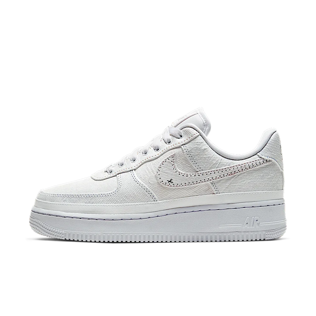 Nike Air Force 1 LX Tear Away Red Swoosh, White/White-Multi-Color (CJ1650-101)