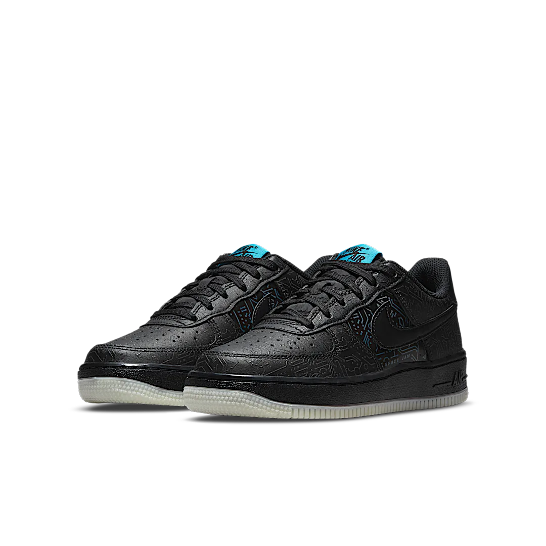 Nike Air Force 1 Low Computer Chip Space Jam, Black/Light Blue Fury-Black (DN1434-001)