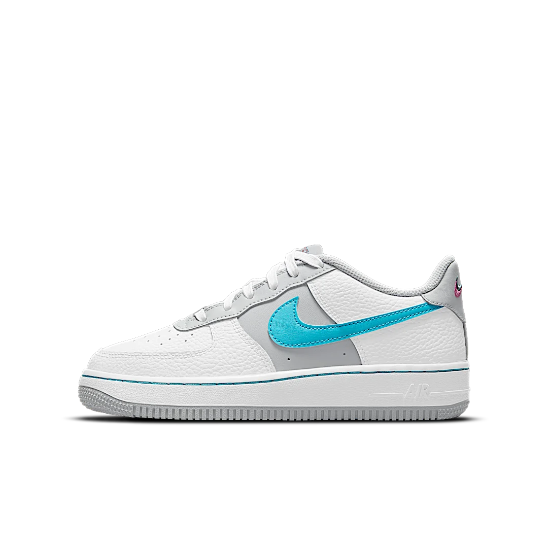Nike Air Force 1 Low EMB NBA 75th Anniversary Fiesta, White/Grey Fog/Sundial/Turquoise Blue (DJ9993-100)