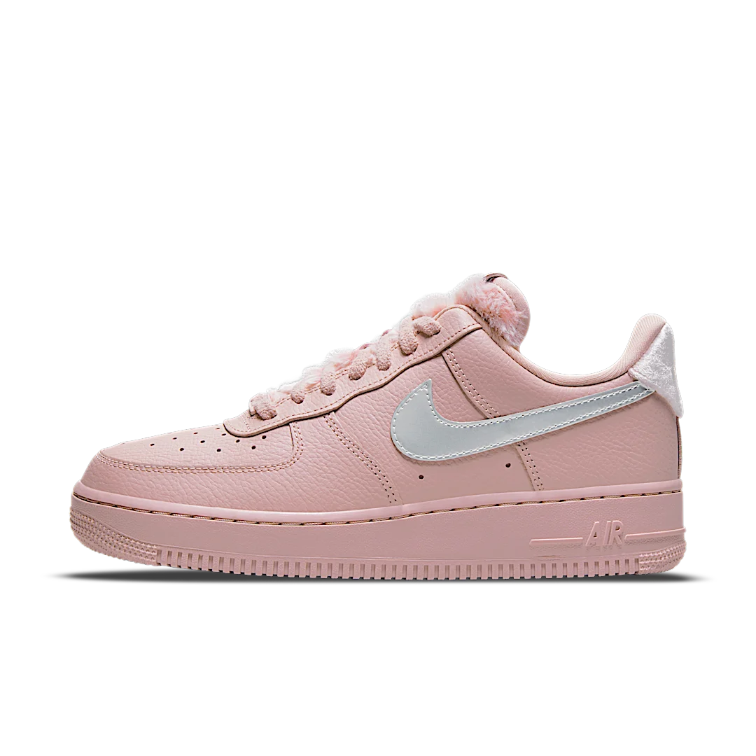 Nike Air Force 1 Low Faux Sherpa Fur, Pink Oxford/Cedar/Metallic Silver (DO6724-601)