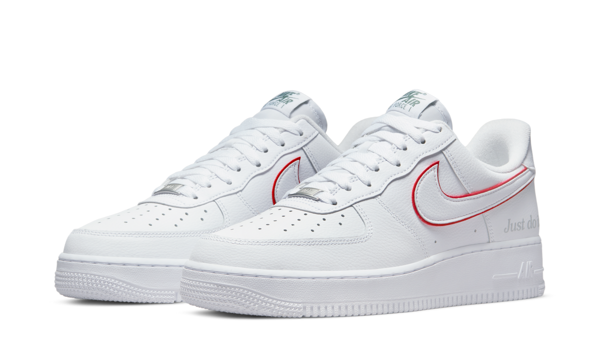 Nike Air Force 1 Low Just Do It White Noble Green Metallic Silver University Red