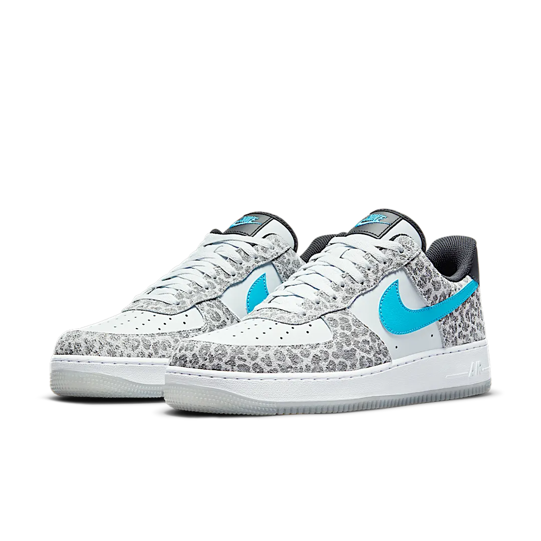 Nike Air Force 1 Low Leopard, Pure Platinum/Black-Particle Grey-Light Blue Fury (DJ6192-001)