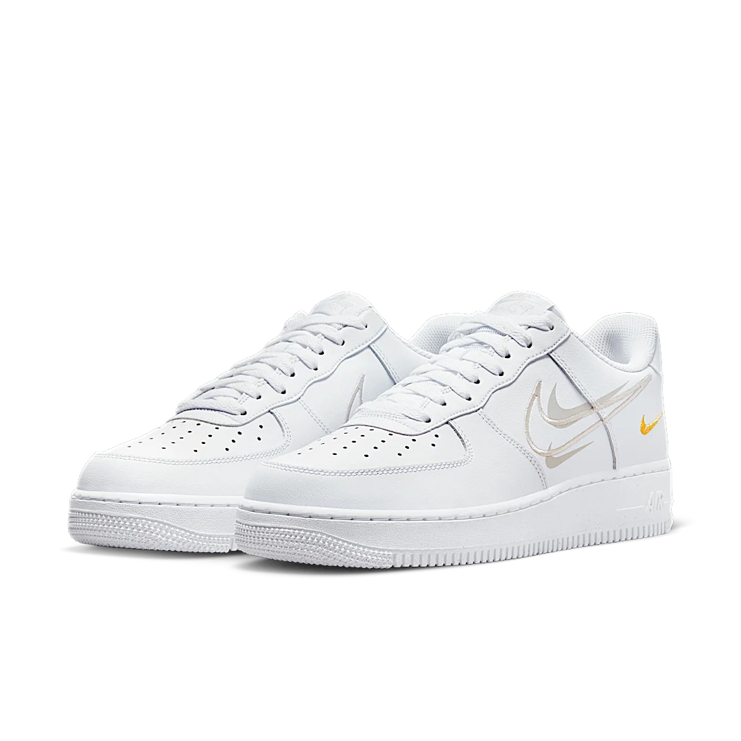 Nike Air Force 1 Low Multi-Swoosh White Yellow, White/Phantom/Light Bone (DX2650-100)