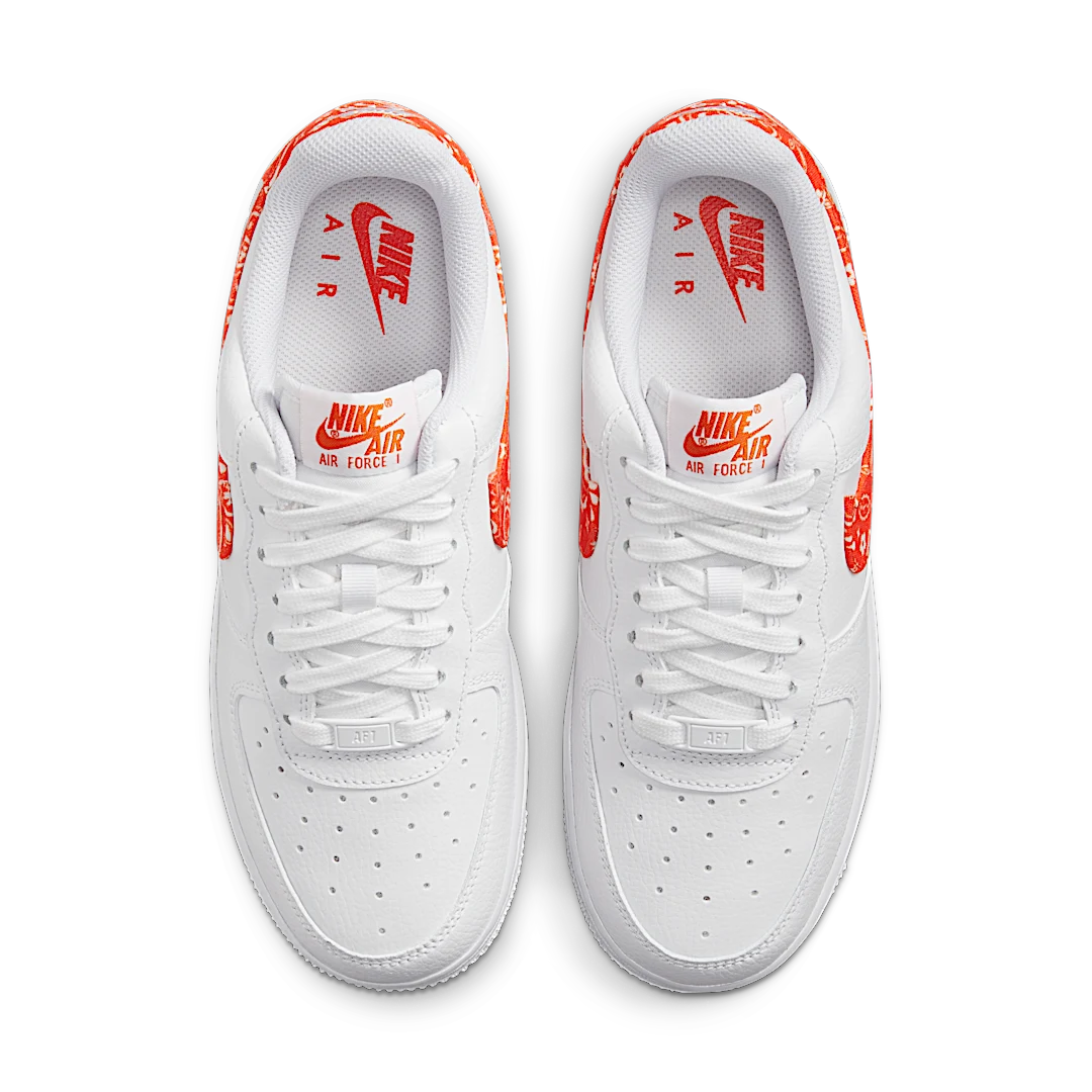 Nike Air Force 1 Low Orange Paisley, White/Rush Orange-White (DJ9942-102)