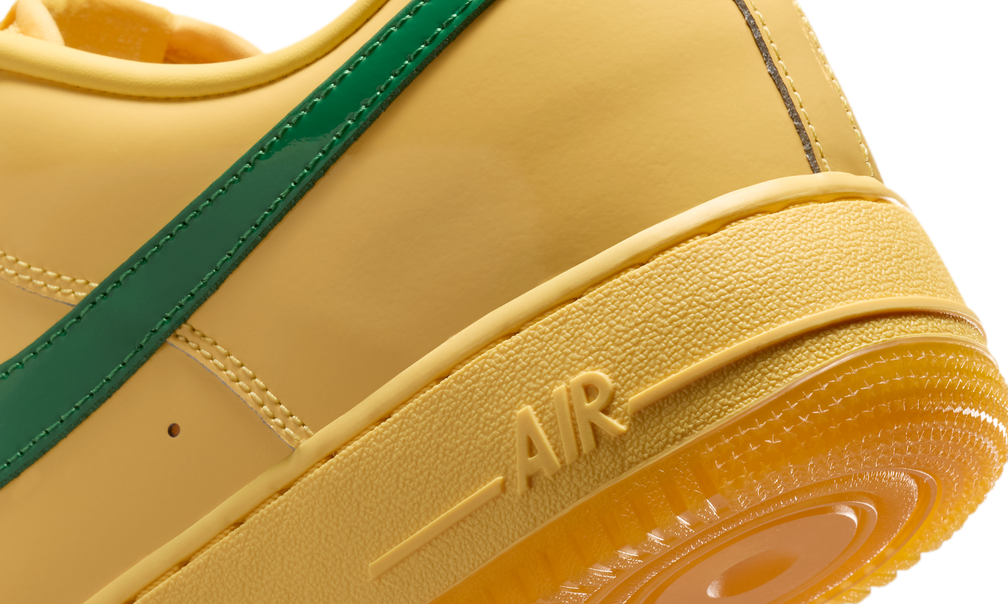 Nike Air Force 1 Low Patent Leather Topaz Gold Pine Green