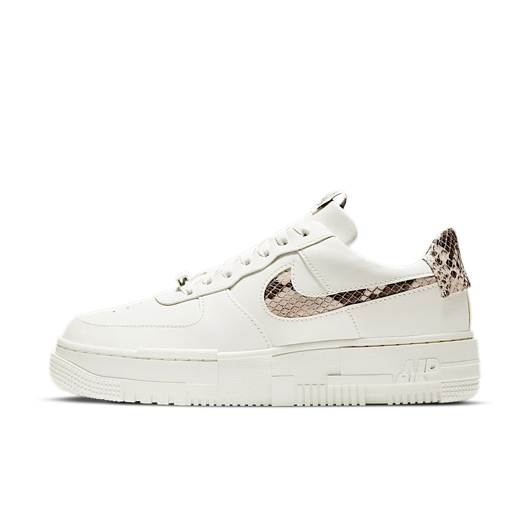 Nike Air Force 1 Low Pixel SE Snake, Sail/College Grey-Malt-Desert Sand (CV8481-101)