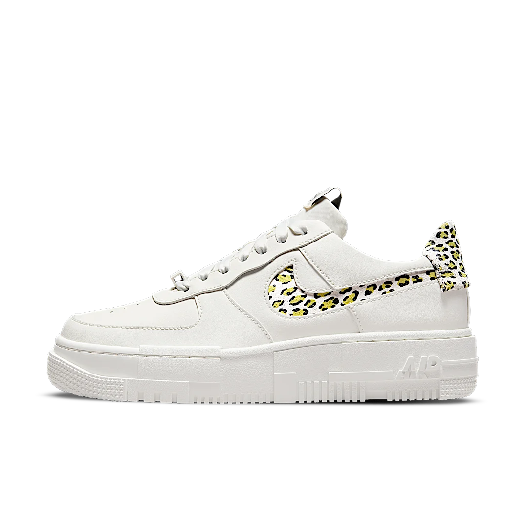 Nike Air Force 1 Low Pixel White Leopard, Sail/Light Lemon Twist-Black-Sail (DH9632-101)