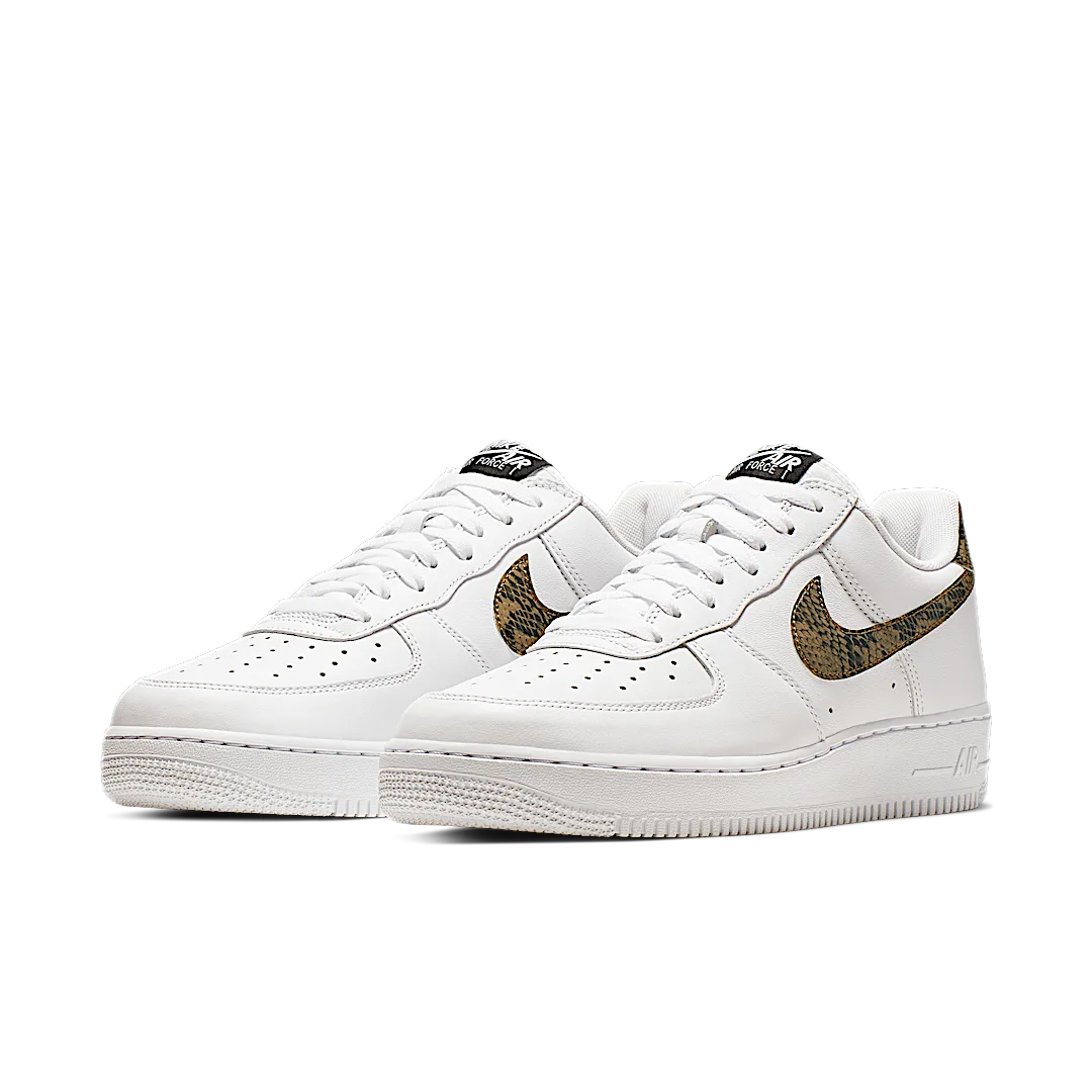 Nike Air Force 1 Low Retro Ivory Snake, White/Elemental Gold-Dark Hazel-Black (AO1635-100)