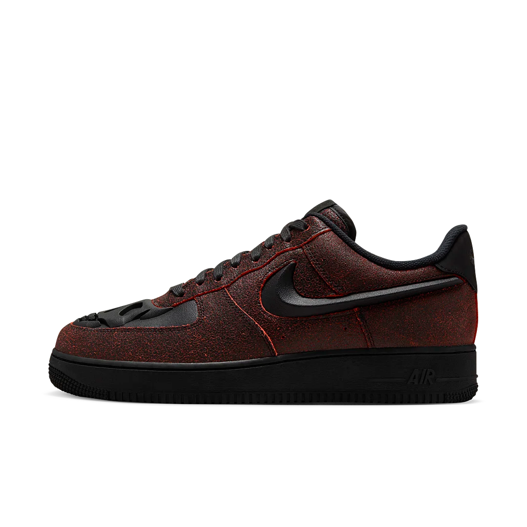 Nike Air Force 1 Low Retro QS Halloween Skull, Black/Black/Crimson (HV2016-001)