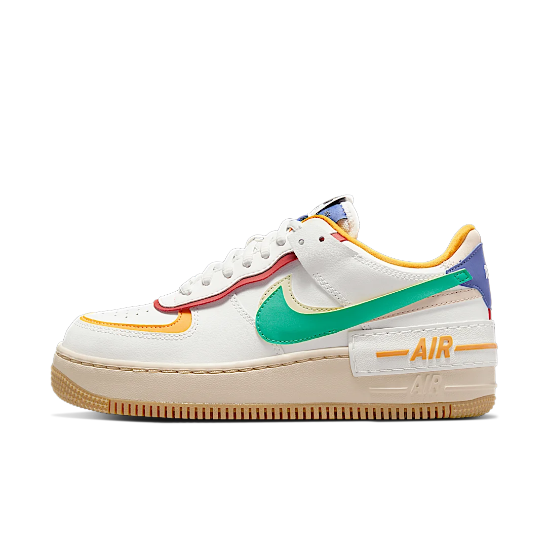 Nike Air Force 1 Low Shadow Summit White Neptune Green, Summit White/Yellow Ocher/Lapis/Neptune Green (CI0919-118)