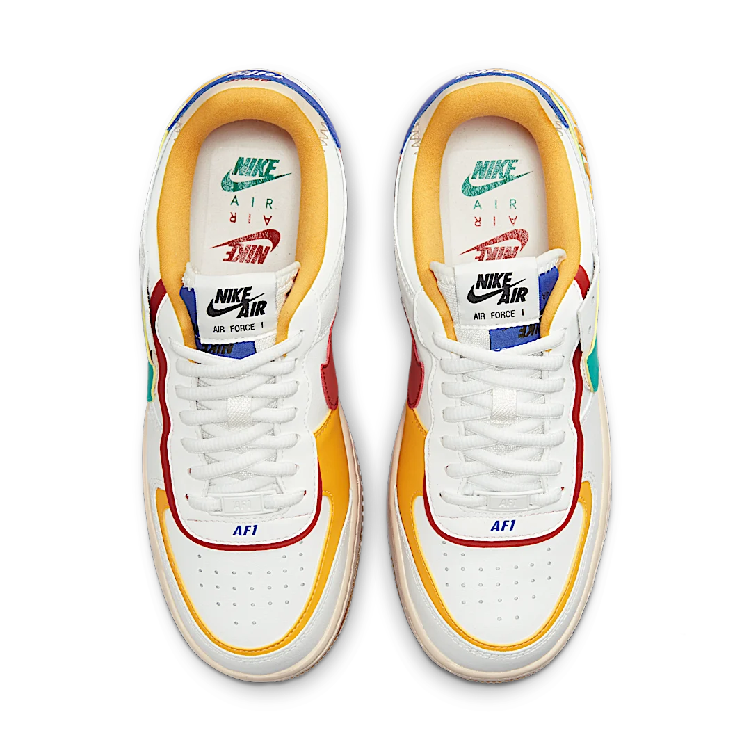 Nike Air Force 1 Low Shadow Summit White Neptune Green, Summit White/Yellow Ocher/Lapis/Neptune Green (CI0919-118)