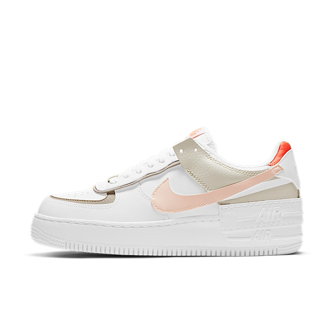 Nike Air Force 1 Low Shadow White Bright Mango, White/Bright Mango/Pearl White/Crimson Tint (DH3896-100)