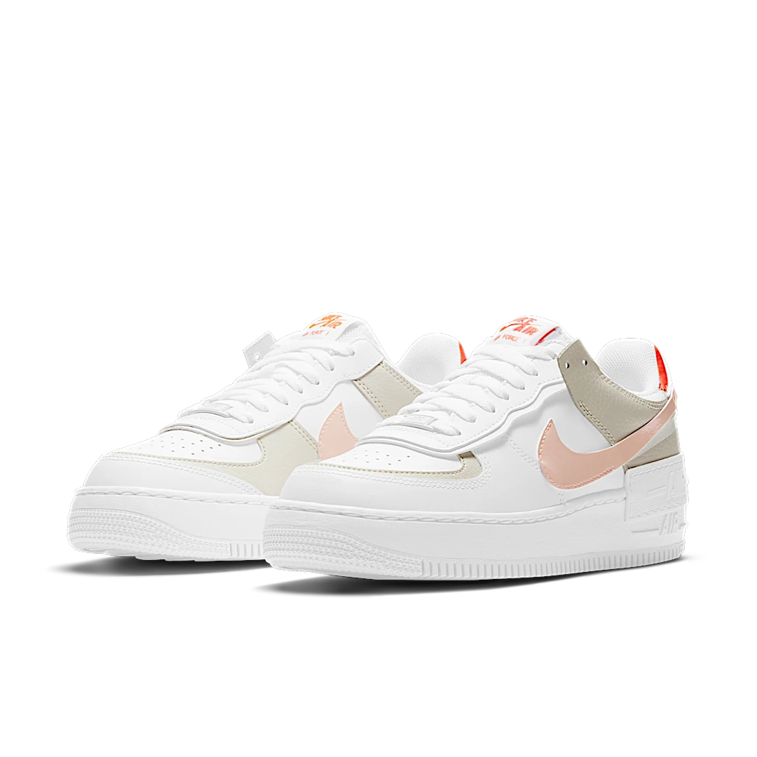 Nike Air Force 1 Low Shadow White Bright Mango, White/Bright Mango/Pearl White/Crimson Tint (DH3896-100)