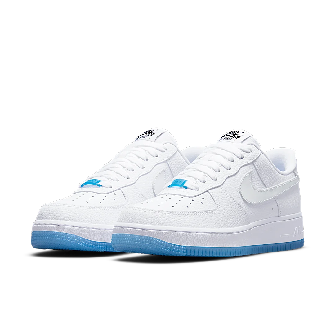 Nike Air Force 1 Low UV Reactive Swoosh, White/White-White-University Blue (DA8301-101)