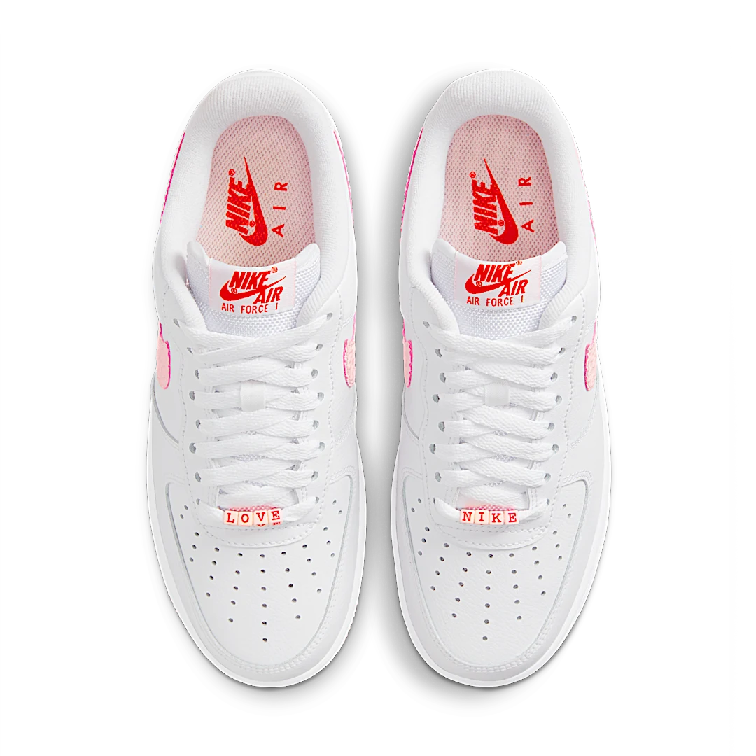 Nike Air Force 1 Low VD Valentine's Day (2022), White/Atmosphere-University Red-Sail (DQ9320-100)