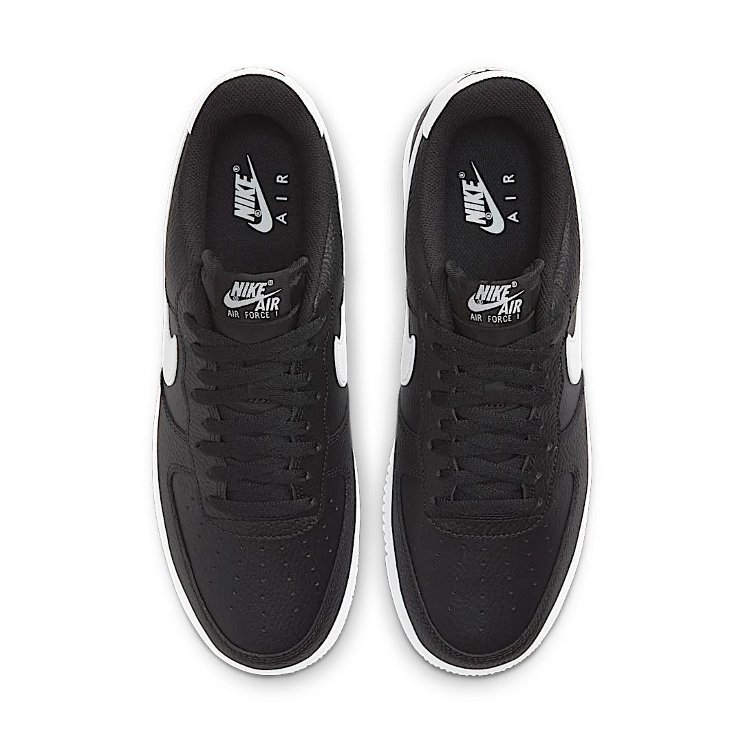 Nike Air Force 1 Low '07 Black White Pebbled Leather