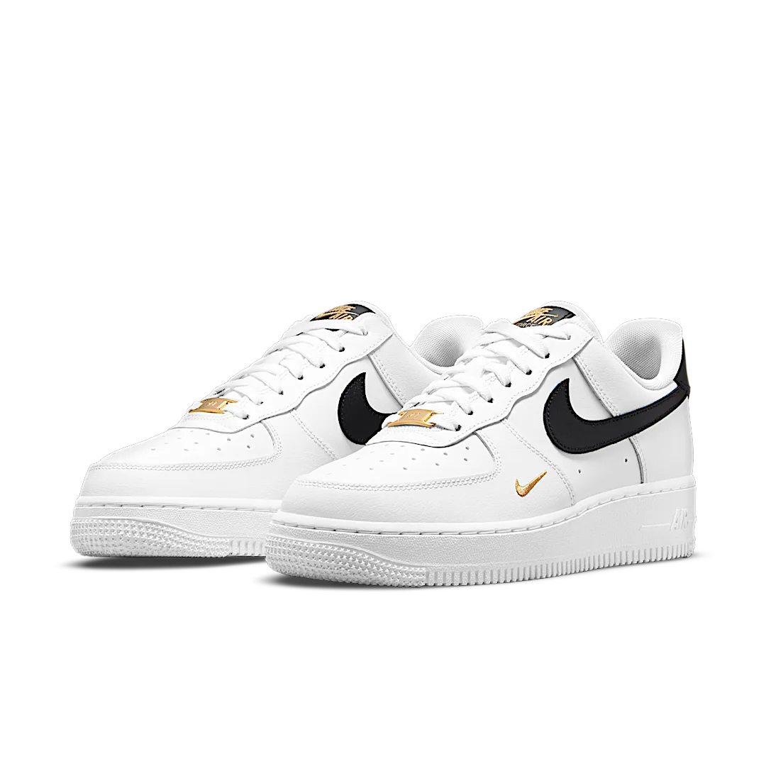 Nike Air Force 1 Low '07 Essential White Black Gold Mini Swoosh
