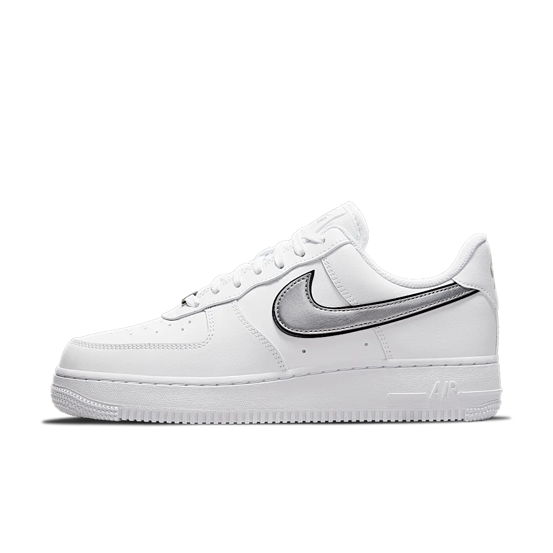 Nike Air Force 1 Low '07 Essential White Metallic Silver Black, White/Black/Metallic Silver (DD1523-100)