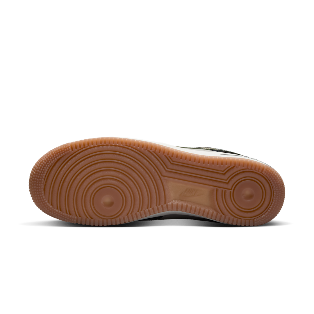 Nike Air Force 1 Low '07 LV8 Black Patent Camo Swoosh, White/Black/Gum Medium Brown/Summit White (HQ1967-100)