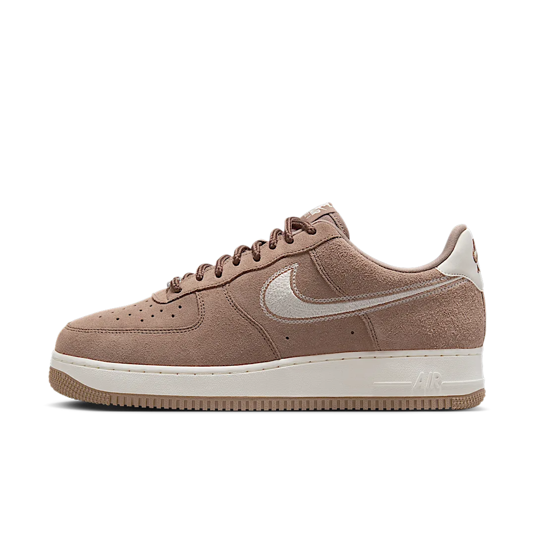 Nike Air Force 1 Low '07 LV8 Mink Brown Embroidered Swoosh, Mink Brown/Sail (HJ4465-200)