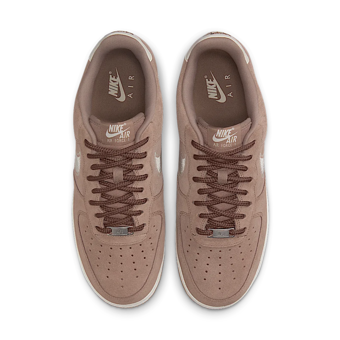 Nike Air Force 1 Low '07 LV8 Mink Brown Embroidered Swoosh, Mink Brown/Sail (HJ4465-200)