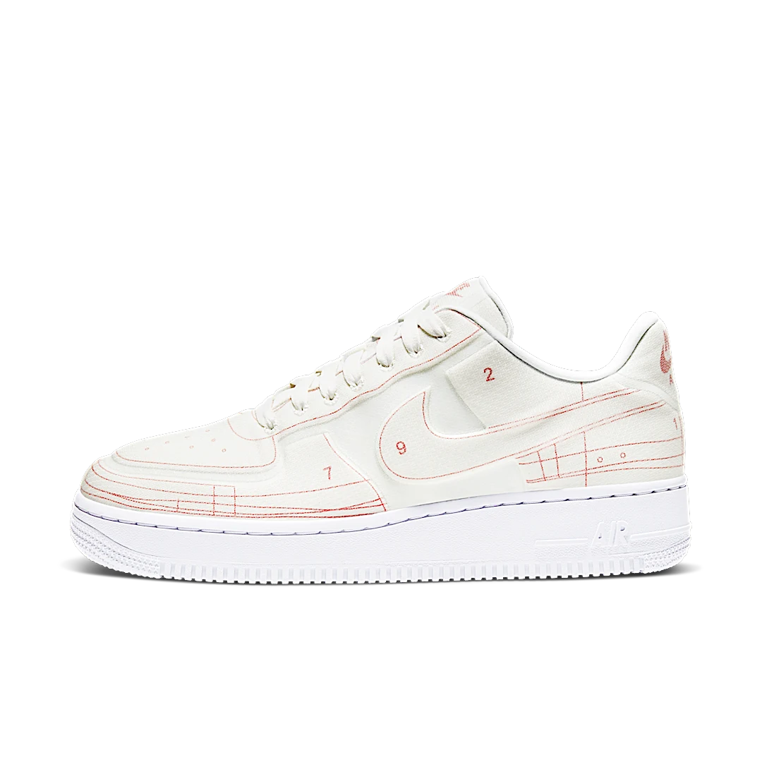Nike Air Force 1 Low '07 LX Blueprint Summit White, Summit White/Summit White-University Red (CI3445-100)