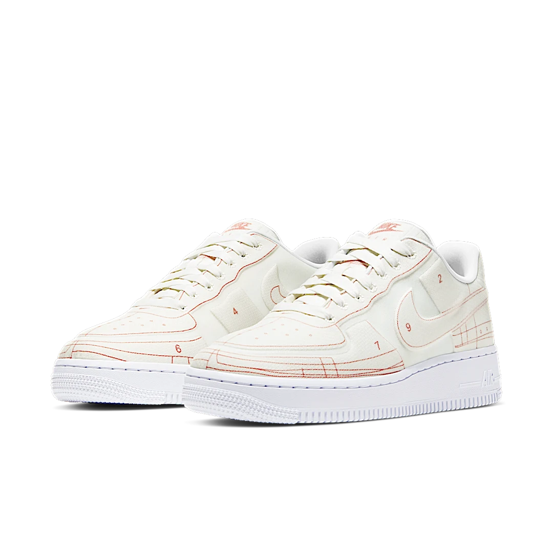 Nike Air Force 1 Low '07 LX Blueprint Summit White, Summit White/Summit White-University Red (CI3445-100)