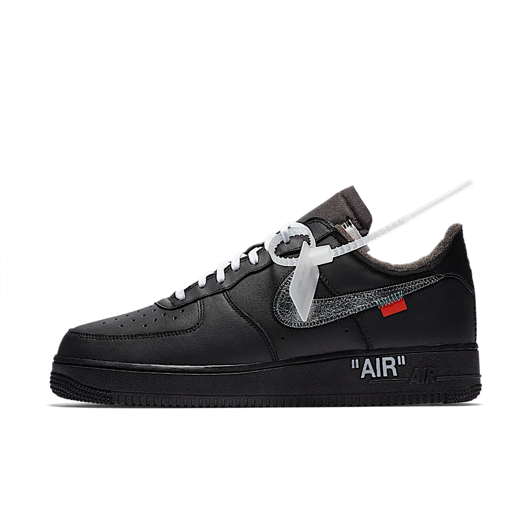 Nike Air Force 1 Low '07 Off-White MoMA (with Socks), Black/Metallic Silver-Black (AV5210-001)