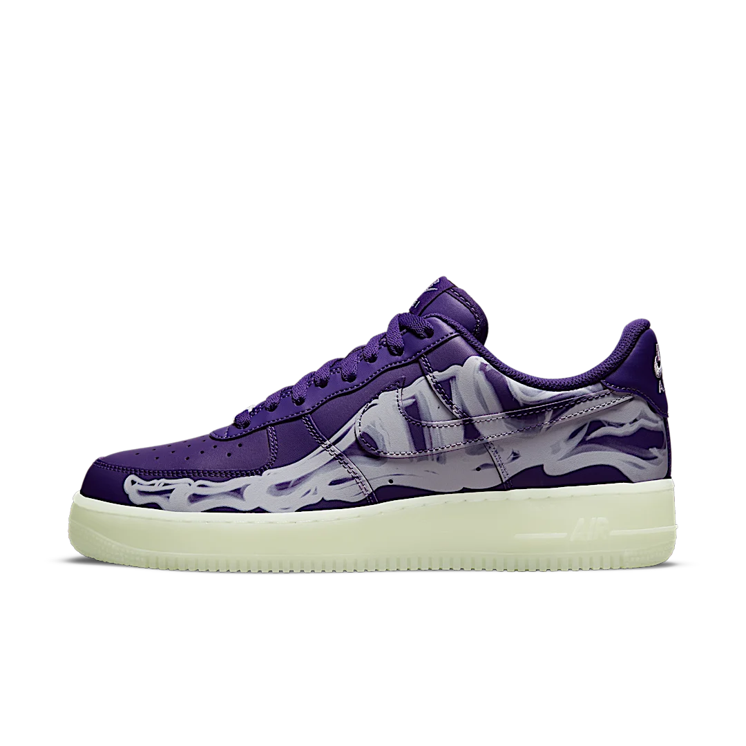 Nike Air Force 1 Low '07 QS Purple Skeleton Halloween (2021), Court Purple/Court Purple-White (CU8067-500)