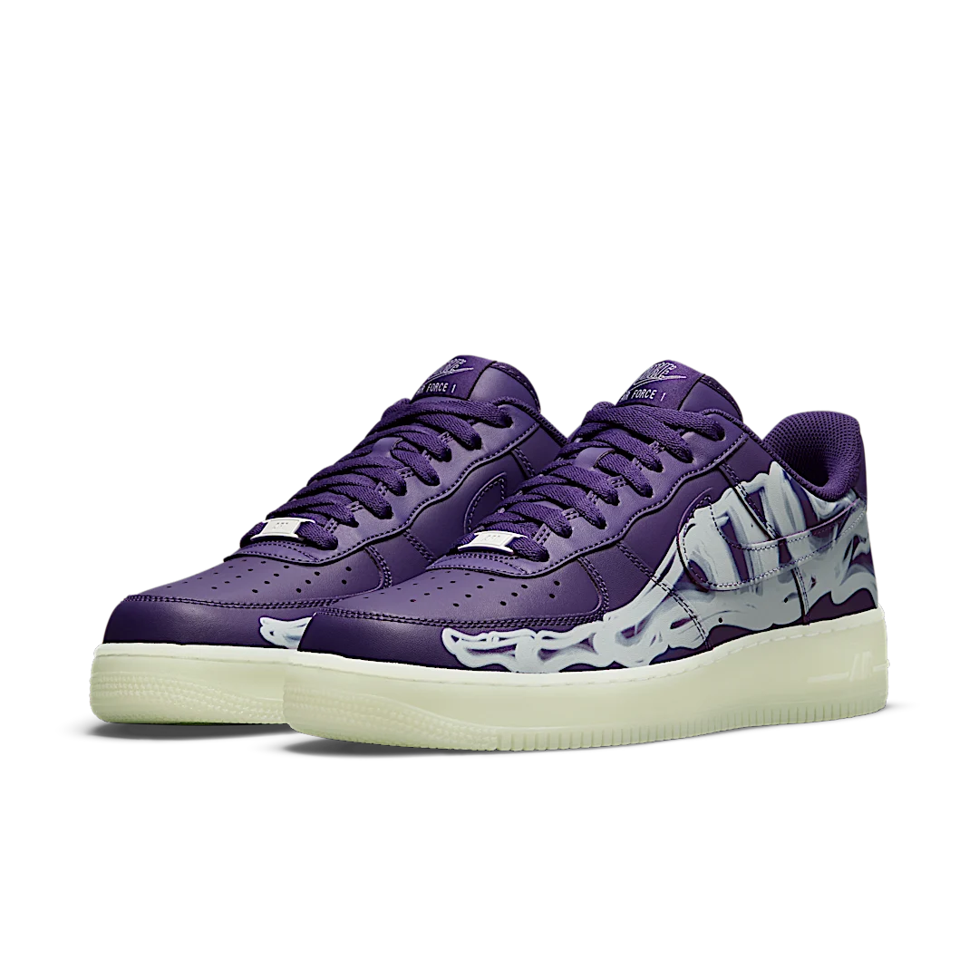 Nike Air Force 1 Low '07 QS Purple Skeleton Halloween (2021), Court Purple/Court Purple-White (CU8067-500)