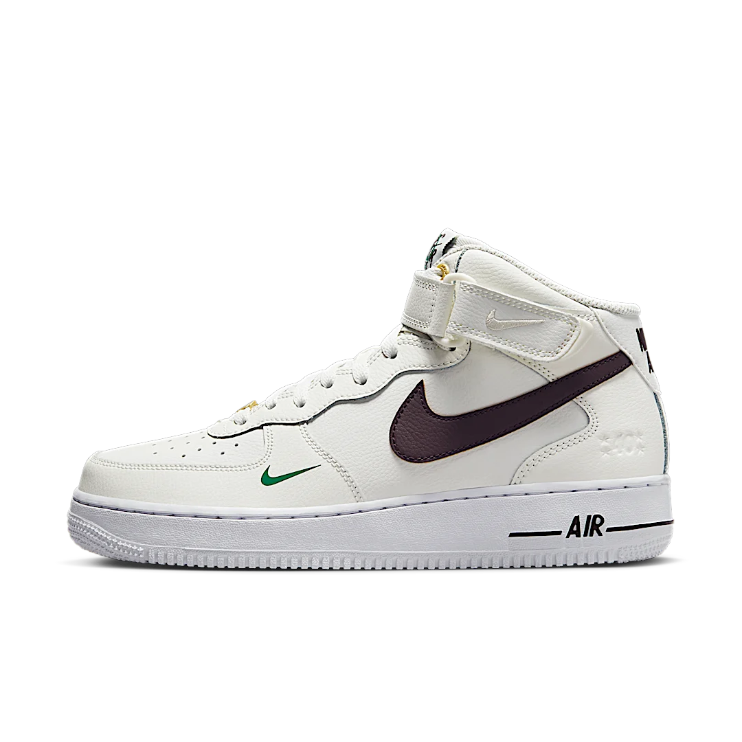 Nike Air Force 1 Mid '07 LV8 40th Anniversary Sail Brown Basalt, Sail/Malachite/White/Brown Basalt (DR9513-100)