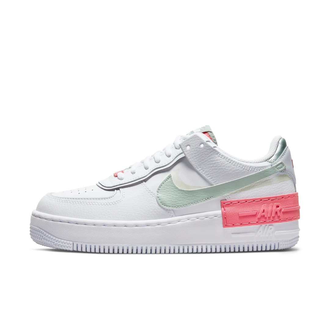 Nike Air Force 1 Shadow Archeo Pink, White/Jade Smoke-Seafoam-Archeo Pink (CI0919-112)