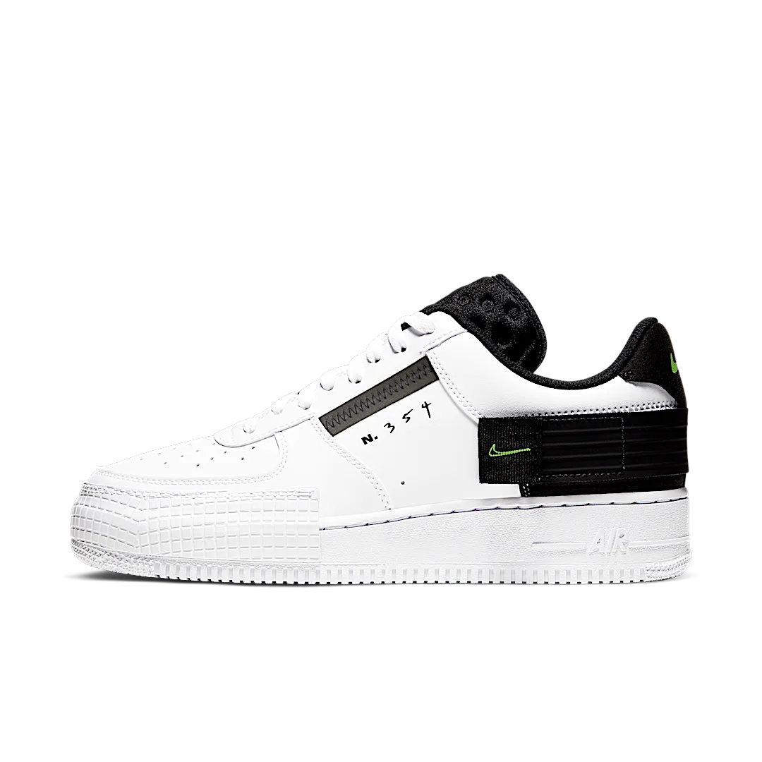 Nike Air Force 1 Type White Black Volt, White/Black-White-Volt (AT7859-101)