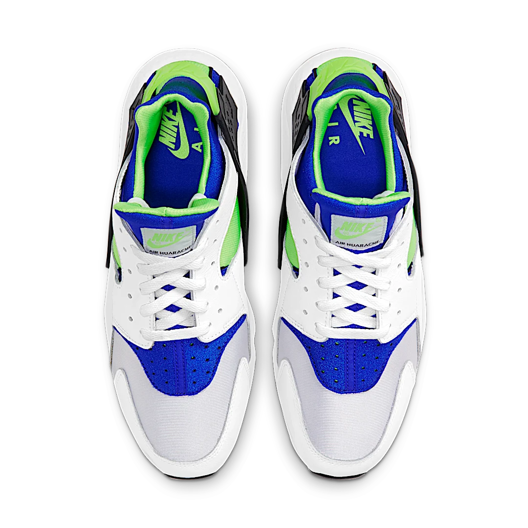 Nike Air Huarache Scream Green (2021), White/Scream Green-Royal Blue-Black (DD1068-100)