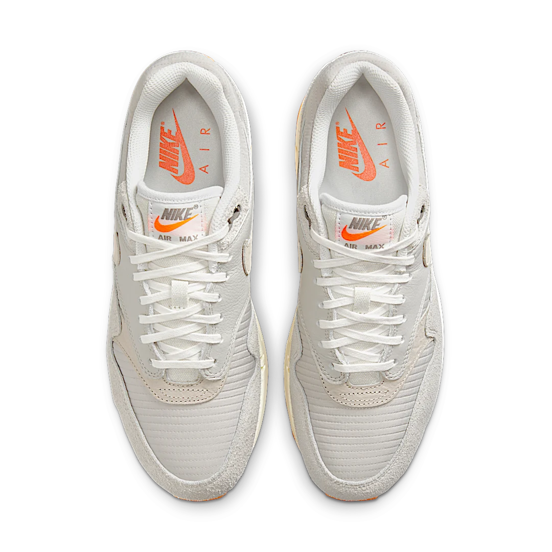 Nike Air Max 1 PRM Light Iron Ore Total Orange, Light Iron Ore/Total Orange/Flat Pewter/Light Iron Ore (FQ8731-012)