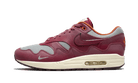 Nike Air Max 1 Patta Waves Rush Maroon (with Bracelet), Metallic Silver/Rush Maroon (DO9549-001)