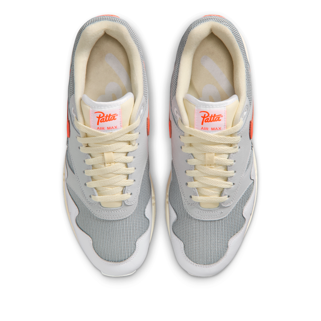 Nike Air Max 1 Patta Waves White Hyper Crimson (With Bracelet) - Sneak