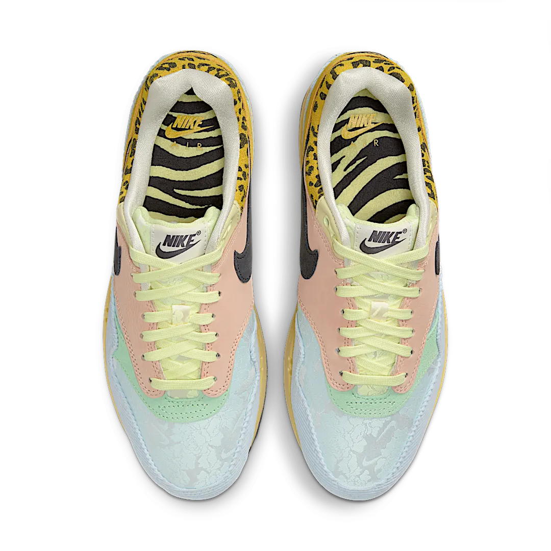 Nike Air Max 1 '87 Great Indoors Corduroy, Pink/Mustard-Sky Blue-Barely Volt (FJ4605-441)